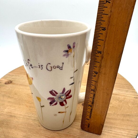 Natural Life Vtg. Multi-Colored Robbin Rawlings life is good Graphic flowers flo - Picture 8 of 9